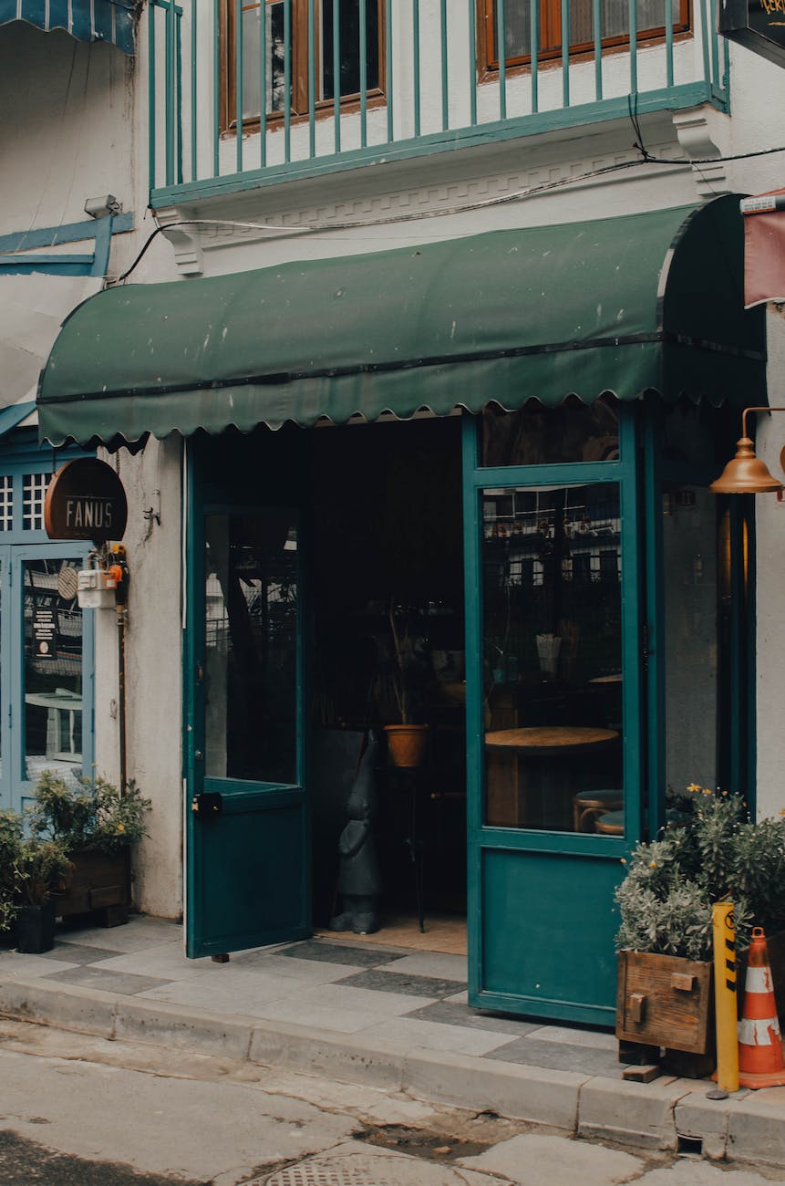 blue old style store front