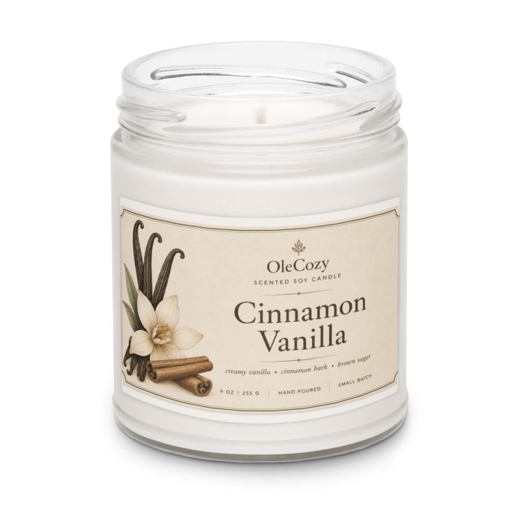 Cinnamon Vanilla Scented soy candle