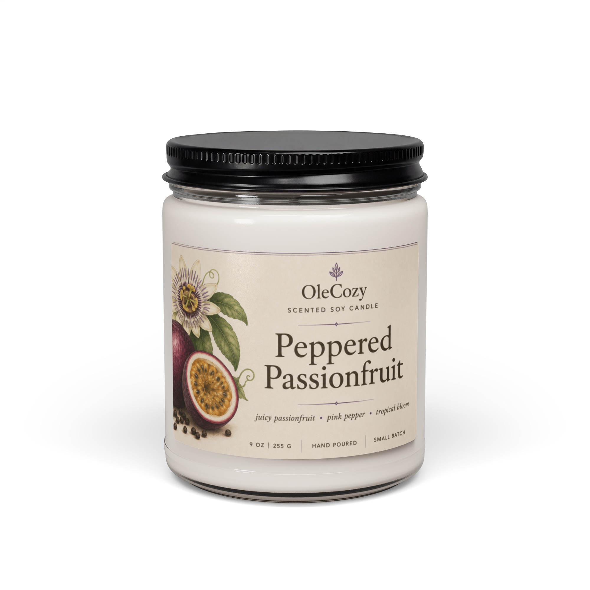 Peppered Passionfruit Scented soy candle - Image 2