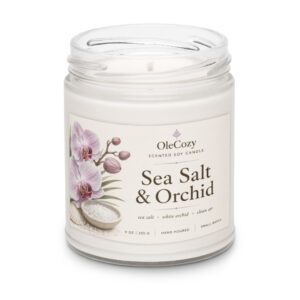 Sea Salt and Orchid Scented soy candle